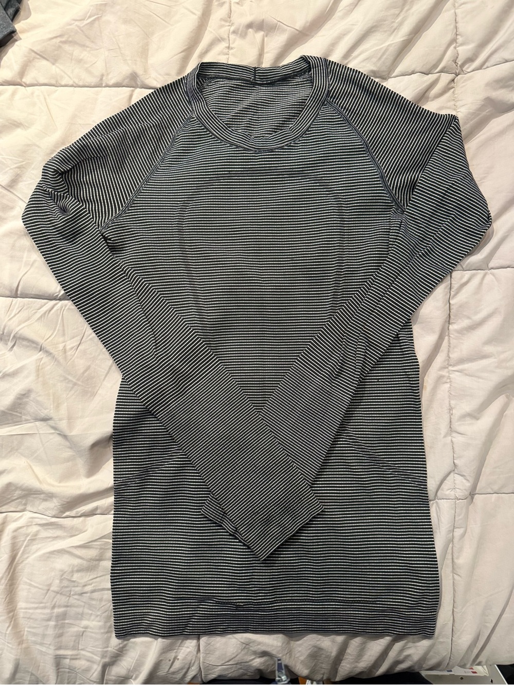 lululemon athletica Black and White Striped Long Sleeve Top